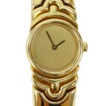 Lady's Vintage Bulgari 18 Karat Yellow Gold Parentesi Cuff Bangle Bracelet Watch with Swiss Quartz