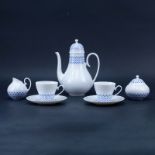 Five 95) Piece Rosenthal "Romanze" Coffee Set. Includes coffee pot 9-1/2" H, 2 cups with 2