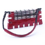 VBH Diva Red Alligator and Sterling Silver Bag. First Edition 109/300 for Bergdorf Goodman. Red