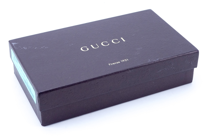 Gucci Green Matte Crocodile Continental Wallet. Leather interior. Credit card and slot pockets. Snap - Image 7 of 8