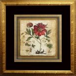 Decorative "Tile" Print featuring a floral motif. Very good condition. Measures 25-1/2" square
