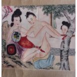 Two (2) 19/20th Century Chinese Erotic Scrolls. Both with 8 various sutra style scenes, Chinese