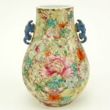 19/20th Century Chinese Famille Rose Millefleurs Vase. Circa 1875-1925. Signed. Light wear or in