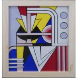 After: Roy Lichtenstein, American (1923-1997) Color lithograph "Modern Painting I". Stamped en verso