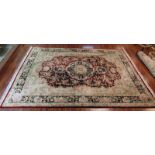 Fine Chinese Silk Floral Rug. 120 lines. Good condition. Measures 15' x 10' . Shipping: Third party.