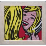 After: Roy Lichtenstein, American (1923-1997) Color lithograph "Girl With Mirror". Stamped en