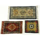 Collection of Three (3) Semi-Antique Rugs. Each contains some discoloration, wear to fringes and