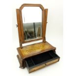 Vintage Georgian Style Wood Dressing/Toilet Mirror with Drawer. Minor scuffs, rubbing. Measures