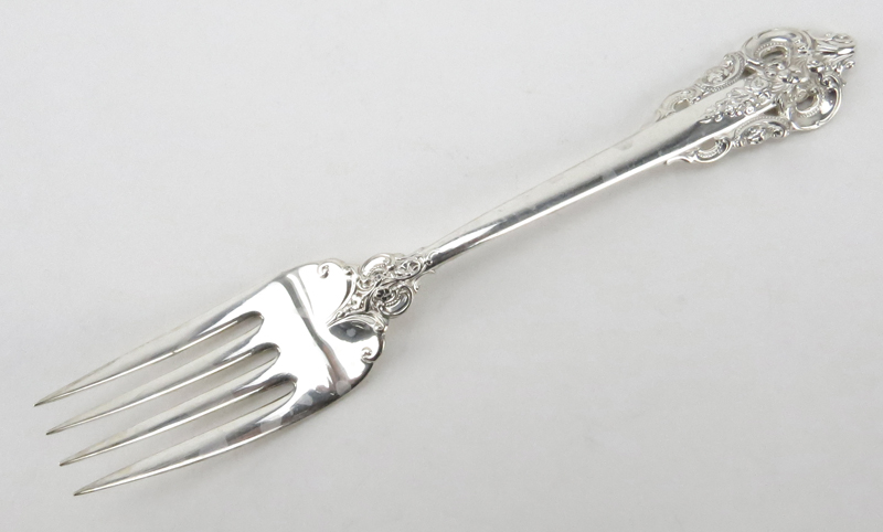Set of Twelve (12) Wallace "Grand Baroque" Sterling Silver Salad Forks. Circa 1941. Stamped - Image 2 of 4
