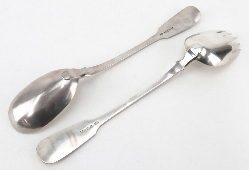 Antique Robert Pringle & Sons Sterling Silver Salad Set. Stamped with markers mark and hallmarks