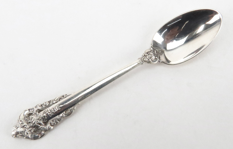 Set of Twelve (12) Wallace "Grand Baroque" Sterling Silver Teaspoons. Circa 1941. Stamped - Image 2 of 4
