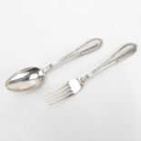 Buccellati "Villa D’Este" Sterling Silver Salad Set. Stamped "sterling, Italy" with makers mark on