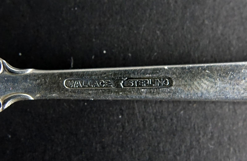 Set of Twelve (12) Wallace "Grand Baroque" Sterling Silver Ice Cream Forks. Circa 1941. Stamped - Image 3 of 3