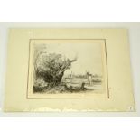 After: Rembrandt Van Rijn, Dutch (1606-1669) Etching "The Omval". Signed and dated in plate