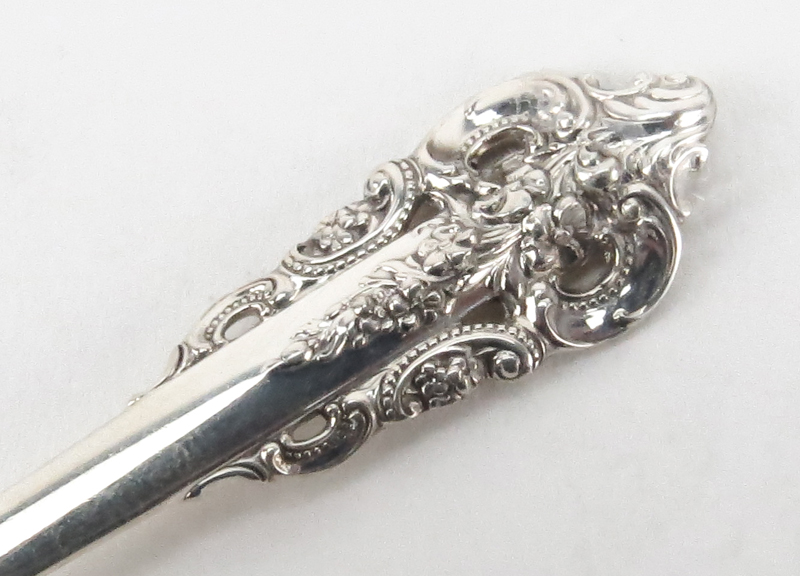 Set of Twelve (12) Wallace "Grand Baroque" Sterling Silver Teaspoons. Circa 1941. Stamped - Image 3 of 4
