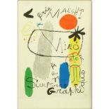 Joan Miro Gallerie Maeght Poster Print. Foxing and toning to paper. Sight measures 27-3/4" H x 19"