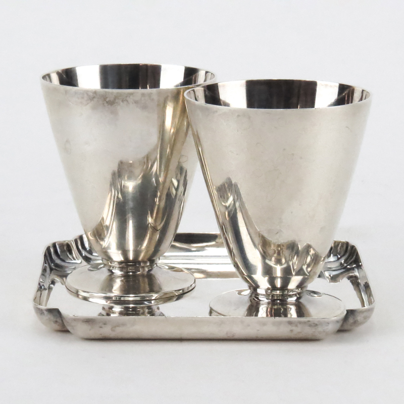 Collection of Three (3) Tiffany & Co Sterling Silver Tableware. Includes: two toasting cups and