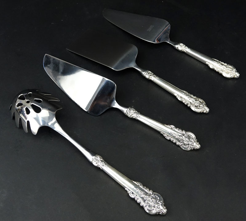Collection of Four (4) Wallace "Grand Baroque" Sterling Silver Tableware. Includes: pasta server, - Image 3 of 4