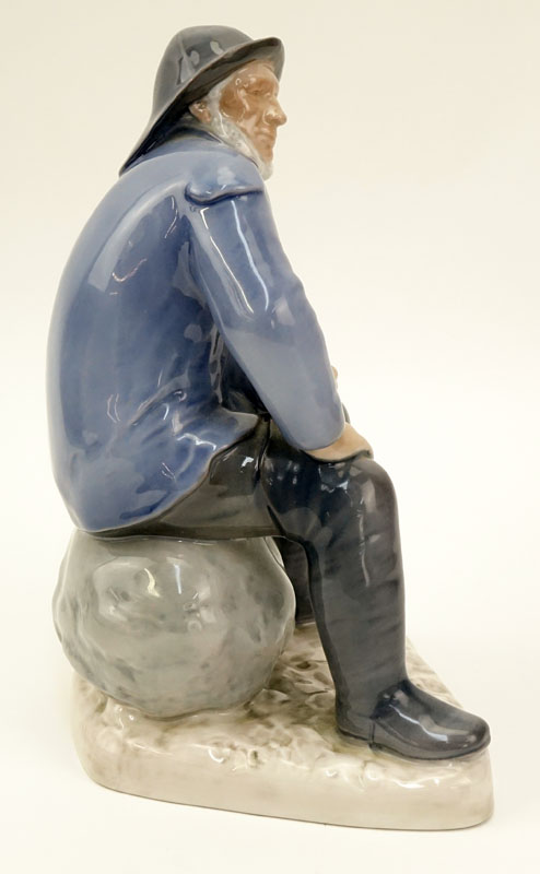 Bing & Grondahl Denmark Fisherman Porcelain Figurine #2370. Makers mark and artist signed Sved - Image 6 of 6