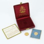 Two (2) Commonwealth of the Bahamas 1975 $50 22 Karat Gold Proof Coins with Case and Accompanying