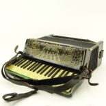 Vintage Roberto Mother of Pearl Accordion in Excelsior Traveling Hardcase. Mother of pearl keys