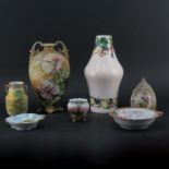 Collection of Seven (7) Pieces of Vintage Nippon & Japanese Import Porcelain. Includes Vases, bowls,