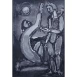 Georges Rouault, French (1871-1958) "Adoration" Woodcut on Paper, Signed "GR" Lower Right. Minor
