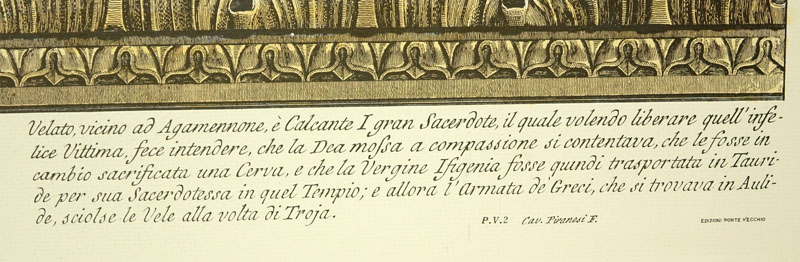 Ornamental Frieze Engraving After Francesco Piranesi, Italian (born circa 1758-1810). Edizione Ponte - Image 5 of 5