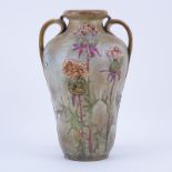 Antique Teplitz Amphora Art Nouveau Pottery Vase. Marks on underside. Rubbing to gilt, small nick