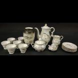 Vintage Japanese Dragonware Moriage Tea Set And Tablewares. This lot includes: Teas set consisting