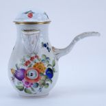 Herend Porcelain Fruits and Flowers Chocolate Pot. Signed. No finial or in good condition.