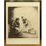 Joseph Webb British (1908-1962) Etching "Daily News" Signed in Pencil Webb Lower Right and Titled in