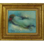 Decorative 20th Century Oil on Canvas "Reclining Nude" Signed A. Tarlier Lower Left. Good condition.