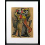 Ivan Puni aka Jean Albert Pougny, Russian/French (1892-1956) Ink/gouache on card "Cubist Figures".