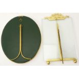 Grouping of Two (2) Louis XVI Style Gilt Bronze Picture Frames. Includes a oval frame with leaf