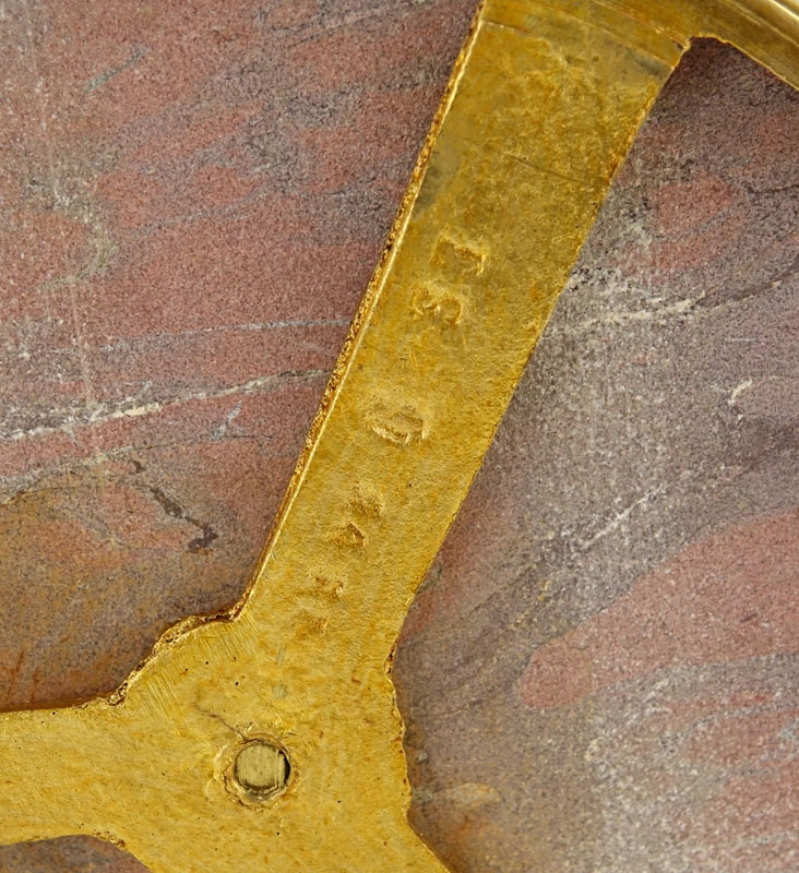 Early 20th French Empire Style Century Gilt Bronze Relief Urn Mounted on Underside. Depicts a high - Image 6 of 6