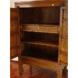 Mid Century Chinese Ming Style 2 Door Wooden Cabinet. Unsigned. Rubbing, some surface wear