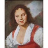 After: Frans Hals, Dutch (1580-1666) "Gypsy Girl" Rosenthal Porcelain Plaque. Marked "Rosenthal