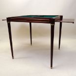 Mid 20th C Louis XVI Style Inlaid Game Table aka Tric-Trac Table. Pull out leaves, Removable top.