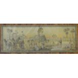 Early 20th Century French Woven Tapestry Panel/Wall Hanging with Middle Eastern Scene. Unsigned.