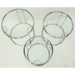 Attributed to: Milo Baughman, American (1923-2003) Set of Three (3) Chrome and Glass Nesting Tables.