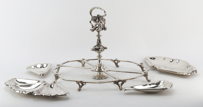 Fratelli Broggi Milano (20th Century) Art Nouveau Italian Silver Plate Divided Centerpiece Dish. - Image 2 of 5