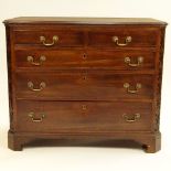 19th Century English Chinese Chippendale style Mahogany Chest of Drawers. Unsigned. Rubbing, surface