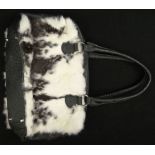 Elena Girardi, Italy Leather and Fur Lady's Hand Bag. Signed Elena Girardi, Handmade in Italy,