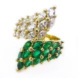 Vintage Approx. 3.0 Carat Oval Cut Emerald, 3.0 Carat Oval Cut Diamond and 18 Karat Yellow Gold