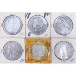 Collection of Six (6) Morgan Silver Dollars. Dates ranging from 1884-1921. A few with mintmarks.