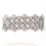 Approx. 3.87 Carat Diamond and 14 Karat White Gold Bracelet. Stamped 585. Very good condition.