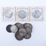 Collection of Fifteen (15) Half Dollar Silver Dollars. Includes: ten Franklin and five American