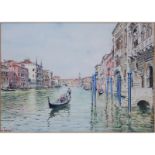 Vettore Zanetti Zilla, Italian (1864 - 1946) Watercolor on paper "Venice". Signed lower left V.