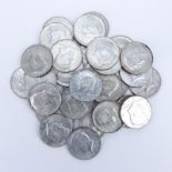 Thirty (30) John F. Kennedy U.S. Half Dollars. Dates ranging from 1965-1994. Condition: fair,